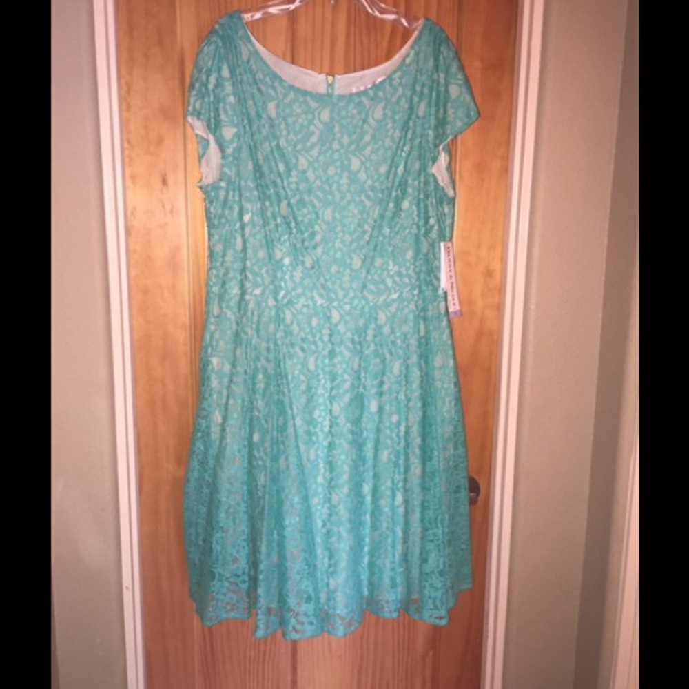 Turquoise lace dress